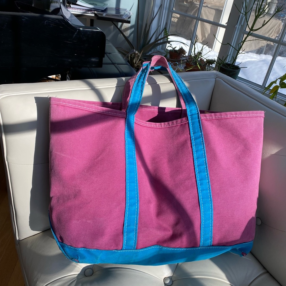 Vintage L.L. Bean Boat & Tote 22” – Magenta & Teal – Made in USA – Rare Colorway - Picture 4 of 12